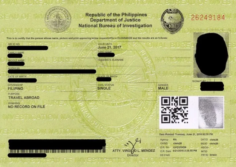 Color Of NBI For Abroad Philippines