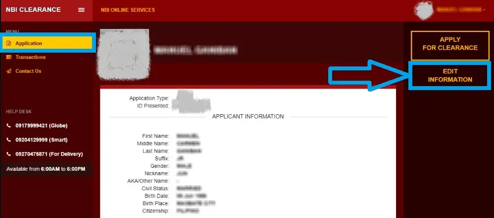 Edit Information in NBI Image 2