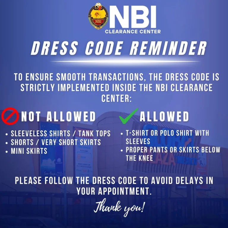 NBI Clearance Attire Dress Code Philippines
